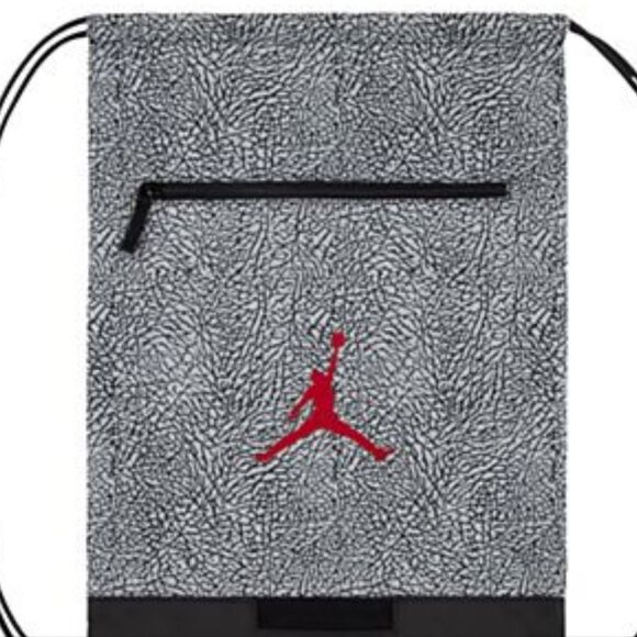 Jordan Jersey Gym Sack Drawstring Bag- 100Black/E - Picture 5 of 7
